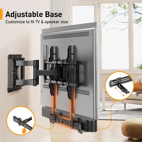 Miniatura 3 de Soporte para barra de sonido Perlegear, soporte para barra de sonido con agujeros/sin agujeros, soportes para barra de sonido debajo