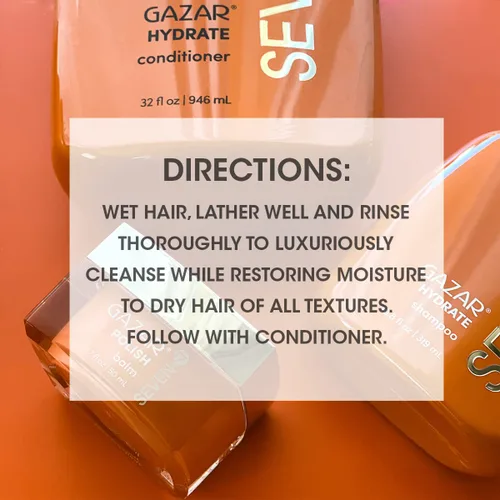 Miniatura 2 de SEVEN Hair Care Gazar Hydrate Shampoo for Women & Men, Sulfate & Paraben Free, Cruelty Free with Pro Vitamin B5, Sugarcane + Moisturizing Cactus