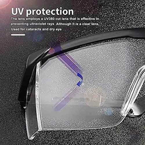 Miniatura 4 de Paquete de 3 gafas de seguridad, gafas protectoras antivaho para los ojos, resistentes a los arañazos, lentes envolventes transparentes y agarres