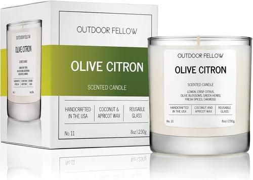 Miniatura 10 de Outdoor Fellow Vela perfumada Campfire – Madera ahumada, ámbar y cedro carbonizado, 8 onzas