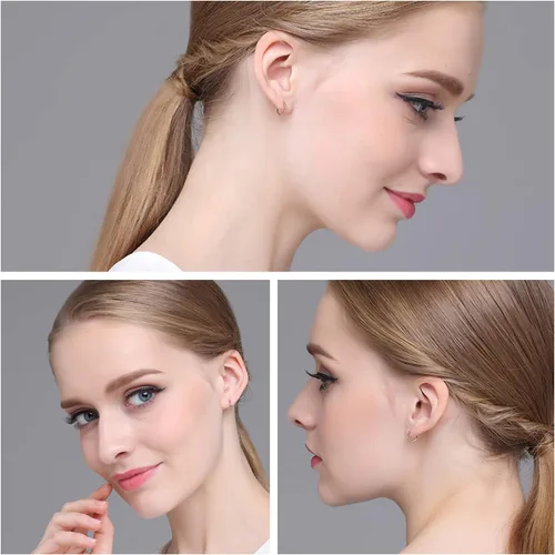 Miniatura 4 de Milacolato Pendientes de aro de acero inoxidable 316L de 0.315in, 0.394in, 0.472in, 0.551in, 0.630in, cómodos aretes laterales para cartílago