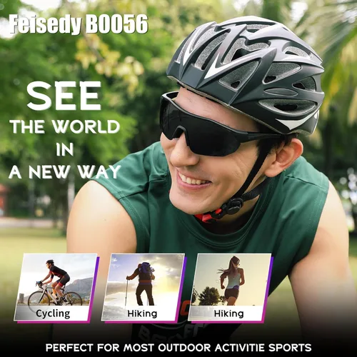 Miniatura 6 de FEISEDY Gafas de sol polarizadas béisbol marco ligero hombres mujeres deportes ciclismo sol gafas para MTB UV400 protección B0056
