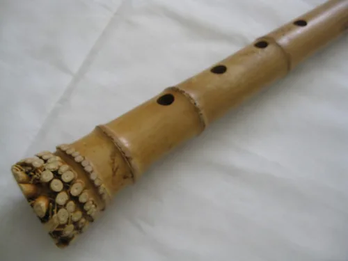 Miniatura 4 de 1.8 Matake Bamboo Shakuhachi D/F Instrumento pentatónico Zen Flauta de meditación