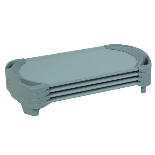 Angeles SpaceLine - Juego de 4 catres para siesta para niños, guardería y preescolar, tamaño pequeño, color verde azulado Verde Azulado Verde