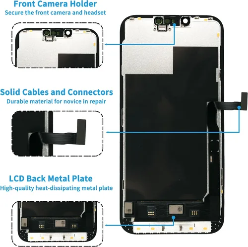 Miniatura 2 de Ayake Reemplazo de pantalla para iPhone 13 Pro Max, pantalla LCD FHD de 6.7 pulgadas y pantalla digitalizadora táctil, tono real programable, restos