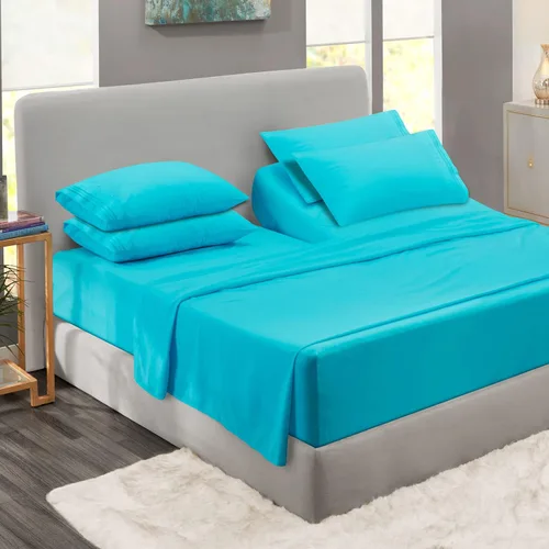 Miniatura 75 de Clara Clark - Juego de sábanas King con Flex Top, 6 piezas - Sábanas de lujo para cama King con cabeza dividida, juego de cama súper suave, King