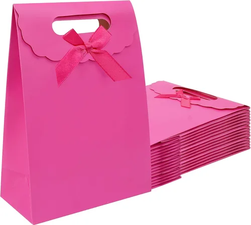 Miniatura 13 de Bolsas de regalo Patdefie con asas tamaño pequeño 7×4×10 pulgadas 16 piezas tamaño mediano para cumpleaños, fiesta, recuerdo, boda, aniversario