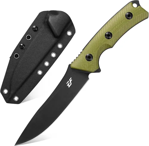 Eafengrow EF125 Cuchillo de hoja fija 14c28n, hoja de acero G10, cuchillos fijos para acampar al aire libre, caza, supervivencia, cuchillos de Verde