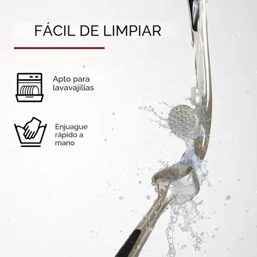 Miniatura 5 de Kitessensu Prensa de ajo de alta eficacia con tachuelas, picadora de ajo resistente, fácil de exprimir y limpiar, a prueba de óxido y apta