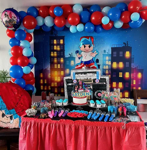 Miniatura 2 de Fondo de fotografía de Ciudad de superhéroes, hermoso tema de la ciudad de la luna, fondo de fondo para fiesta de cumpleaños de niños, carteles