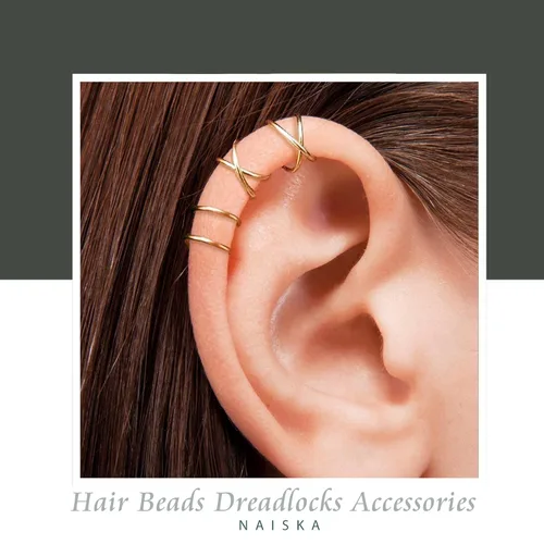Miniatura 4 de NAISKA 24 piezas de joyería para el cabello con diamantes de imitación de cristal para trenzas, rastas, trenzas de cabello, puños de metal sin