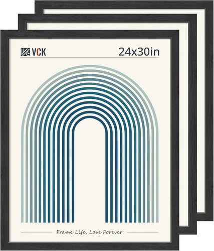 Miniatura 57 de VCK Juego de 3 portarretratos de madera negra de 8 x 10 pulgadas con exclusiva veta de madera, marco para el hogar, estudio y galería, mesa o colgar