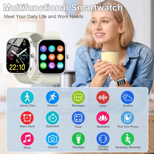 Miniatura 4 de Reloj inteligente para hombres y mujeres (respuesta/hacer llamadas), nuevo reloj inteligente HD de 1.91 pulgadas, reloj de fitness con más de 120