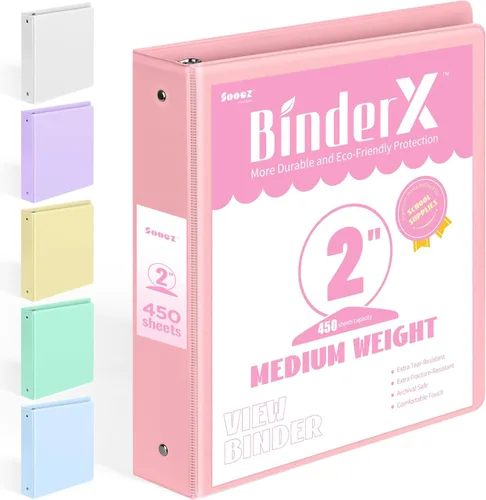 Miniatura 13 de BinderX - Carpeta de 3 anillos redondos extraduradera de 1 pulgada, se adapta a 175 hojas de papel de 8.5 x 11 pulgadas, cubierta personalizable