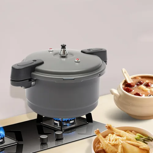 Miniatura 3 de Olla a presión de 9.5 cuartos de galón: olla versátil con válvula de resorte, ideal para estufas de gas, eléctricas y de inducción, cocción a