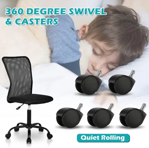 Miniatura 7 de Sillas de Oficina en Casa Sillas de Escritorio Pequeñas Ergonómicas Sin Brazos para Computadora Sillas Cómodas con Ruedas Silla de Tarea Silla