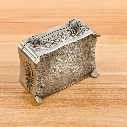 Miniatura 3 de Joyero vintage personalizado caja de metal personalizada con nombre, pequeño organizador de almacenamiento de joyas, caja de regalo de recuerdo