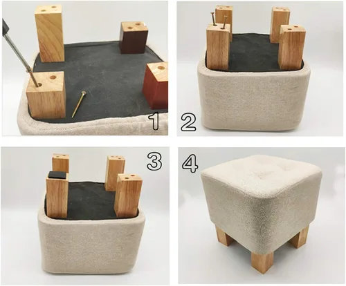 Miniatura 9 de Muebles de madera maciza de roble con patas elevadas, mesa de sofá y patas de silla, patas de gabinete, patas de bloque de madera, 3