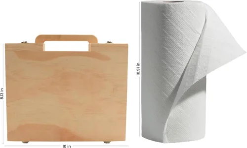 Miniatura 5 de Woodpeckers Maleta de madera de 8-1/8 x 10 pulgadas, paquete de 1 caja de madera sin terminar para manualidades, cajas de memoria aptas para viajes