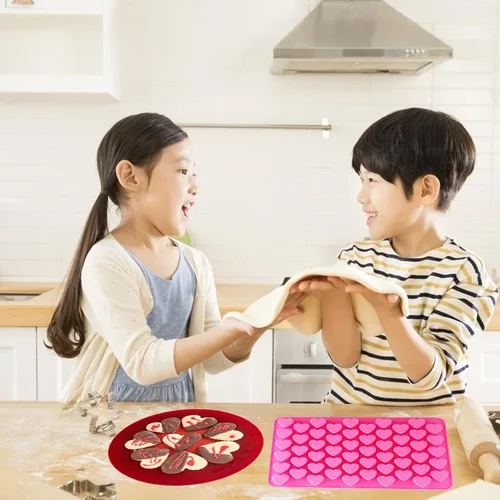 Miniatura 6 de 2 moldes de silicona de corazón antiadherentes de grado alimenticio reutilizable para hornear, para gelatina, dulces, suministros para hacer