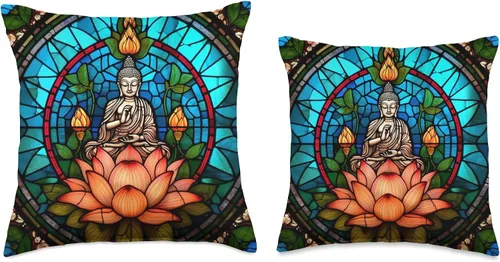 Miniatura 3 de Aesthetic Meditation Buddha Gifts Flower Buddha - Cojín de meditación con diseño de flor de loto, 16 x 16 pulgadas, multicolor
