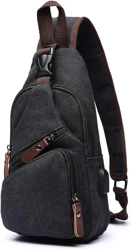 Bolsa bandolera de lona, mochila cruzada, mochila de hombro casual para hombres y mujeres, actividades al aire libre, ciclismo, senderismo, viajes,