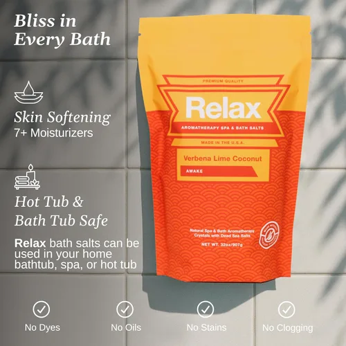 Miniatura 3 de Relax Spa & Bath Sales de baño de aromaterapia para bañera de hidromasaje, baño o spa, bolsa de 2 libras con infusión de magnesio, sal de baño