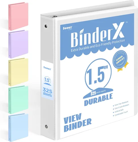 Miniatura 26 de BinderX - Carpeta de 3 anillos redondos extraduradera de 1 pulgada, se adapta a 175 hojas de papel de 8.5 x 11 pulgadas, cubierta personalizable