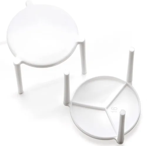 Miniatura 3 de ZEAYEA 600 piezas de soporte para guardar pizza, apilamiento de plástico para pizza de mesa, protector de pizza blanca desechable para contenedor