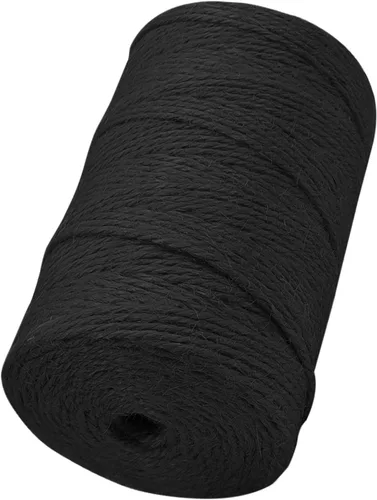 Miniatura 46 de Cuerda de yute natural de 0.079 pulgadas y 328 pies para manualidades, cuerda de yute de colores de 3 capas para envoltura de regalos, jardinería