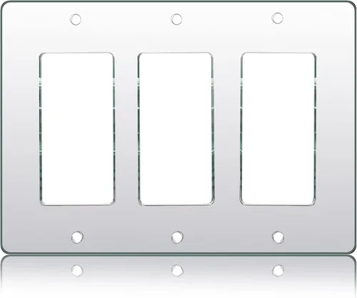 Miniatura 8 de Placa de pared con espejo plateado para interruptor de luz, placa de pared acrílica duradera, placa de pared decorativa de una sola pandilla