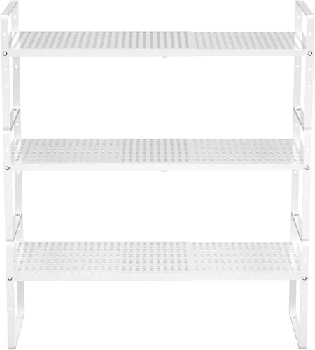 Miniatura 7 de Redrubbit Estante grande de almacenamiento expandible para gabinete, altura ajustable, de metal, organizador de cocina, estantes para cocina