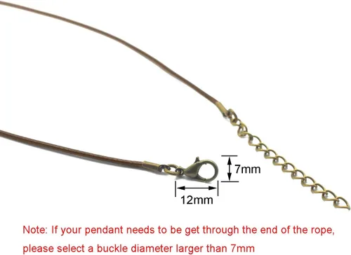 Miniatura 3 de 30 piezas de collar encerado de 0.059 in 23.6 pulgadas con cadena de bronce y cierre de langosta para hacer pulseras, collares y joyas (marrón)