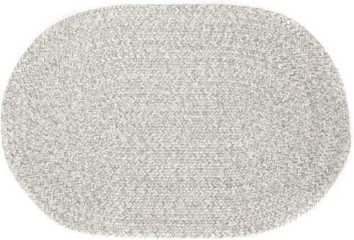 Miniatura 10 de Super Area Rugs Farmhouse - Alfombra trenzada de algodón reversible para cocina, gris y blanco, 4 x 6 pies, ovalada