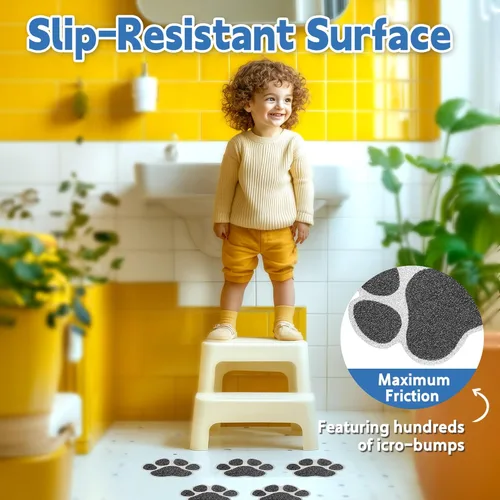 Miniatura 2 de Secopad Adhesivos antideslizantes para bañera, 20 unidades grandes de seguridad para bañeras, duchas, peldaños adhesivos con raspador premium (negro)