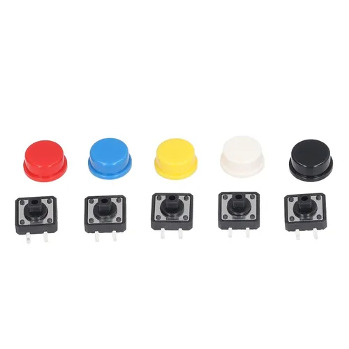 Miniatura 7 de Juego de 25 piezas de interruptor táctil táctil momentáneo multicolor interruptor táctil redondo 0.472x0.472x0.287 in 4 pin Micro interruptor táctil