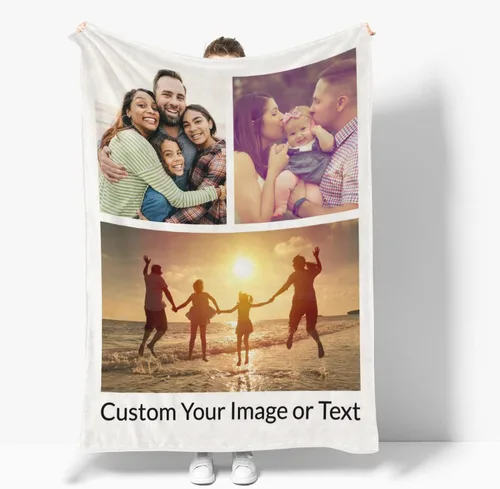 Miniatura 20 de Manta personalizada, mantas personalizadas con texto fotográfico, regalo divertido para amigos de mascotas, cumpleaños, Navidad Personalizado01