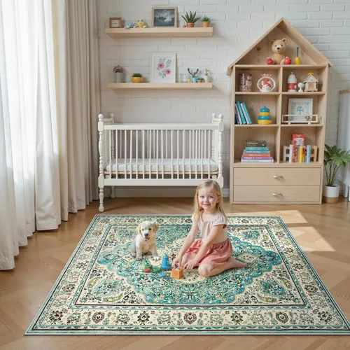 Miniatura 122 de Lahome Alfombra Bohemia Tribal Lavable de 3 x 5, Alfombras Antideslizantes para Entrada, Dormitorio, Sala de Estar, Vintage, Ultra Suave, No