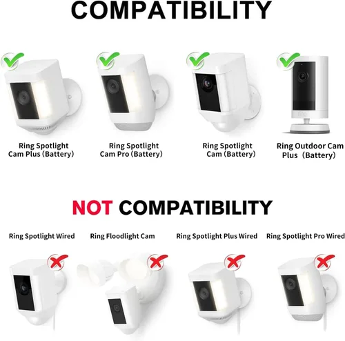 Miniatura 2 de Soporte de anillo para cámara de emergencia, ángulo ajustable para interior/exterior para anillo de foco con cable, anillo de foco de batería