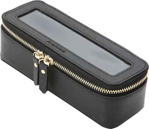 Miniatura 29 de Aveniee Organizador de bolsa de maquillaje transparente, bolsa de aseo de viaje para mujer, bolsa de cosméticos impermeable con cremalleras, Rosa