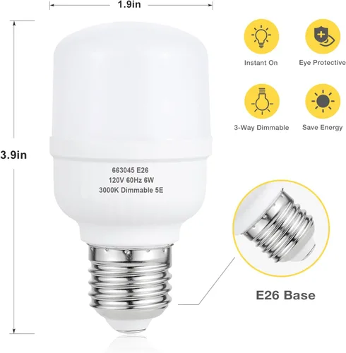 Miniatura 2 de aooshine Q50 Bombilla LED regulable – Bombilla LED blanca cálida de 3000 K, base E26 estándar, 1 paquete, 650 lúmenes, bombillas de iluminación
