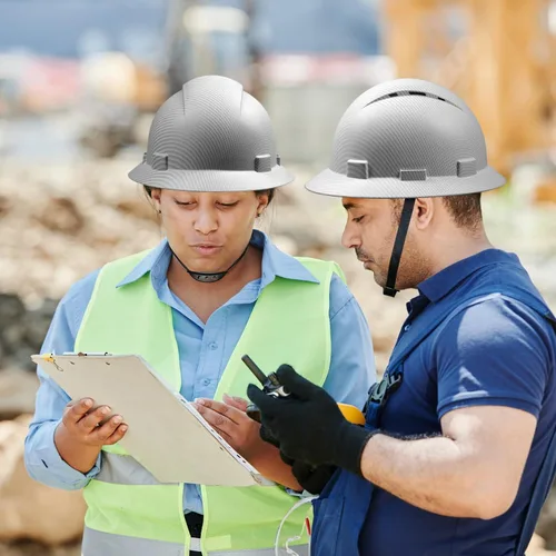 Miniatura 4 de Casco de seguridad OSHA de ala completa, casco de seguridad duradero y ligero de fibra de carbono, equipo de protección de suspensión de trinquete