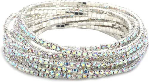 Long tiantian 9 Pcs Tennis Bracelets for Women Teen Girl Gifts Trendy Stuff 9K Gold Plated Cubic Zirconia Classic Gold Bracelets for Women Fashion