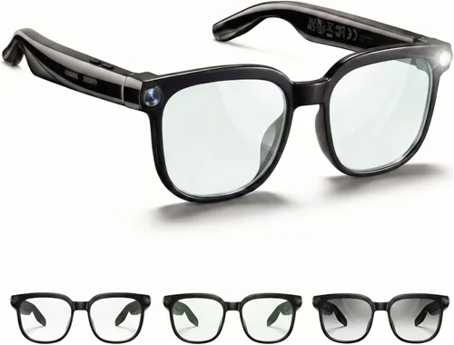 Lentes inteligentes AI con cámara y audio, gafas de grabación de video HD 4K, gafas de cámara de 8 MP para hombres y mujeres, voz AI, traducción en