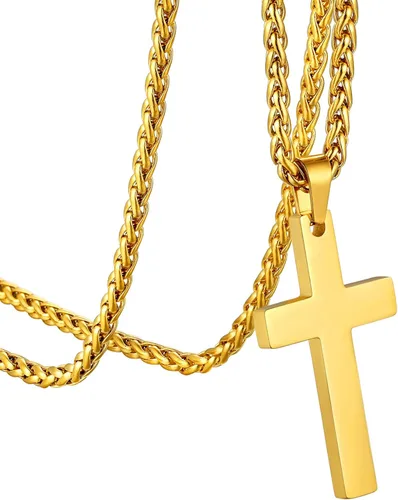 GOLDCHIC JEWELRY Colgante personalizado de cruz INRI, Crucifijo milagrosoVirgen María con cadena, joyería de Cristaio para mujeres y hombres,