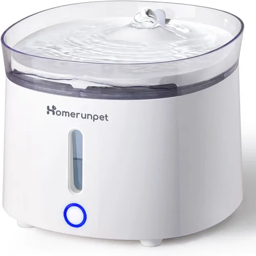 HomeRunPet Fuente de agua silenciosa para gatos, 68 oz/2 L, bomba inalámbrica para fuente para mascotas, dispensador de agua para perros, modo