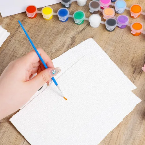 Miniatura 5 de 25 hojas de papel texturizado, papel de acuarela de 5 x 7 pulgadas, 240 GSM con borde deckled, papel blanco hecho a mano para acuarelas, tarjetas