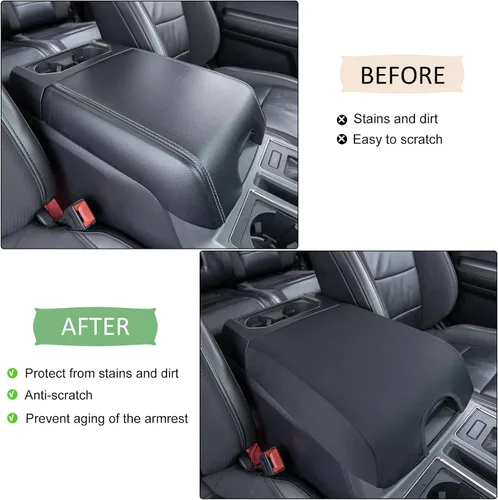 Miniatura 4 de JDMCAR Funda de consola central compatible con Ford F150 2015-2020 / 2017-2022 F250 F350 F450 y Expedition 2018-2024, funda de neopreno