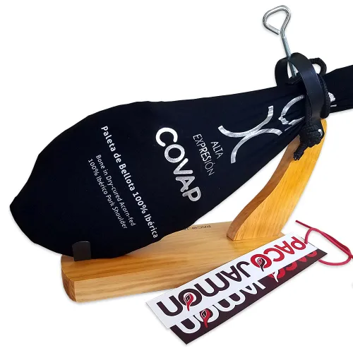 Miniatura 4 de Paleta Ibérica de Bellota COVAP Alta Expresión, 100% Raza Ibérica, 10-11 Libras, 2 Años de Curación, 20-25 Porciones, Importado de España