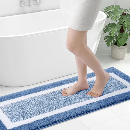 Miniatura 84 de OLANLY Alfombras de baño 24x16, tapete de baño de microfibra extra suave y absorbente, antideslizante, lavable a máquina, alfombra de baño esponjosa